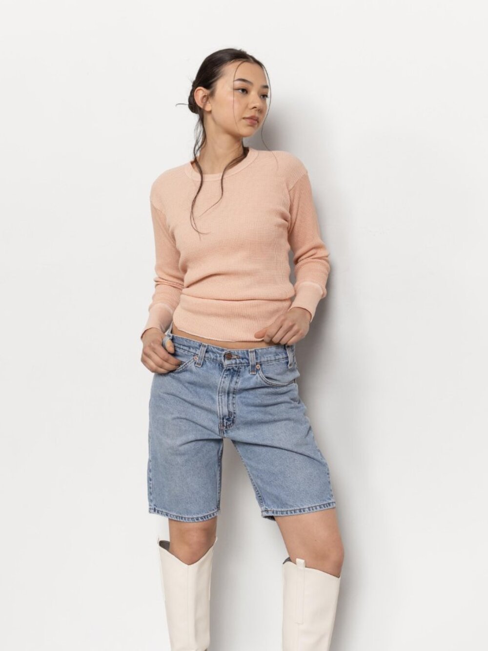 Vintage Levi's 505 Denim Jorts – Baggy Fit Longline Shorts / Small